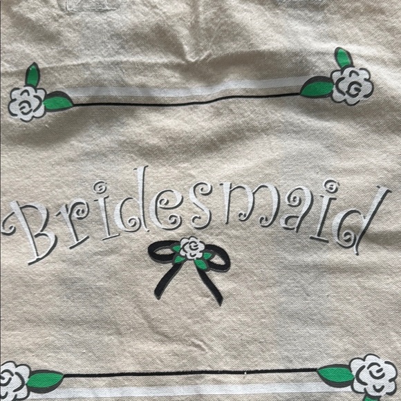 ❤️Cream and Black Canvas Tote Bag “Bridesmaid” logo - Picture 4 of 4